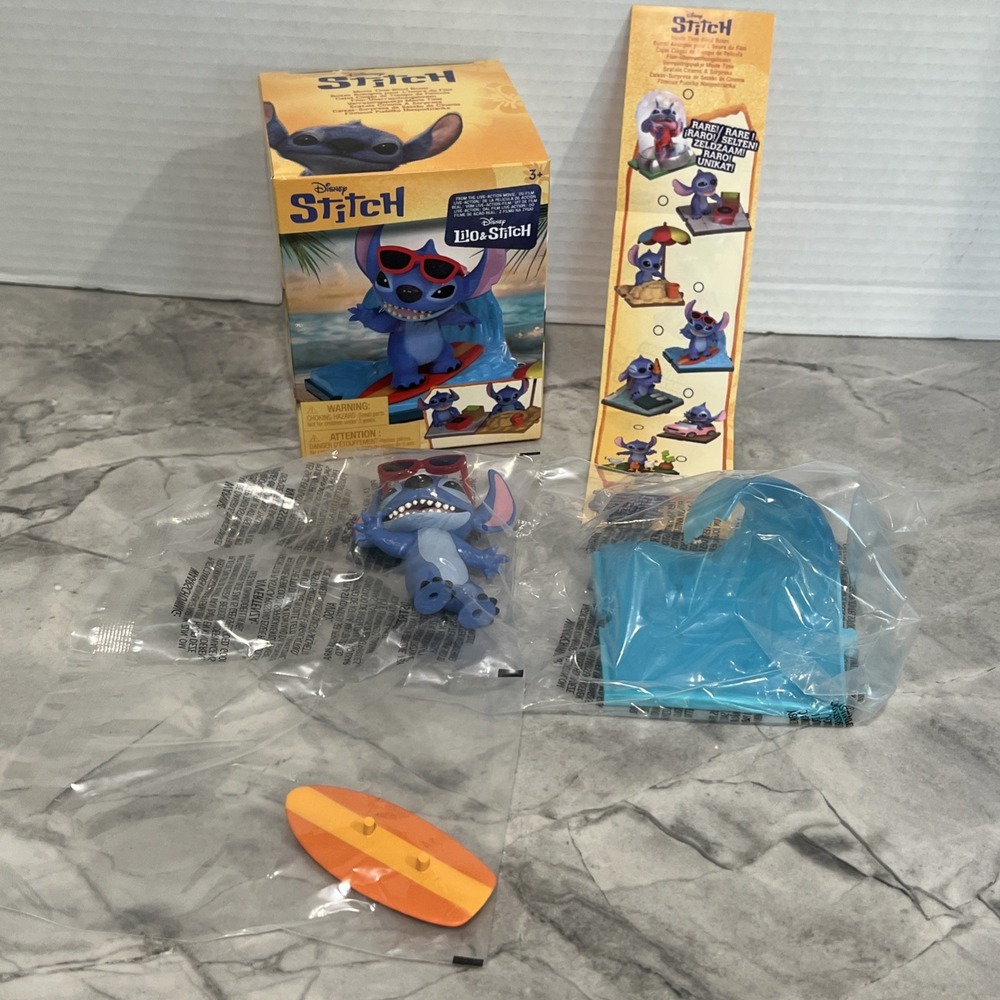 Disney STITCH WITH SURFBOARD Wave Lilo & Stitch Live Movie‎ Time Figure #A6